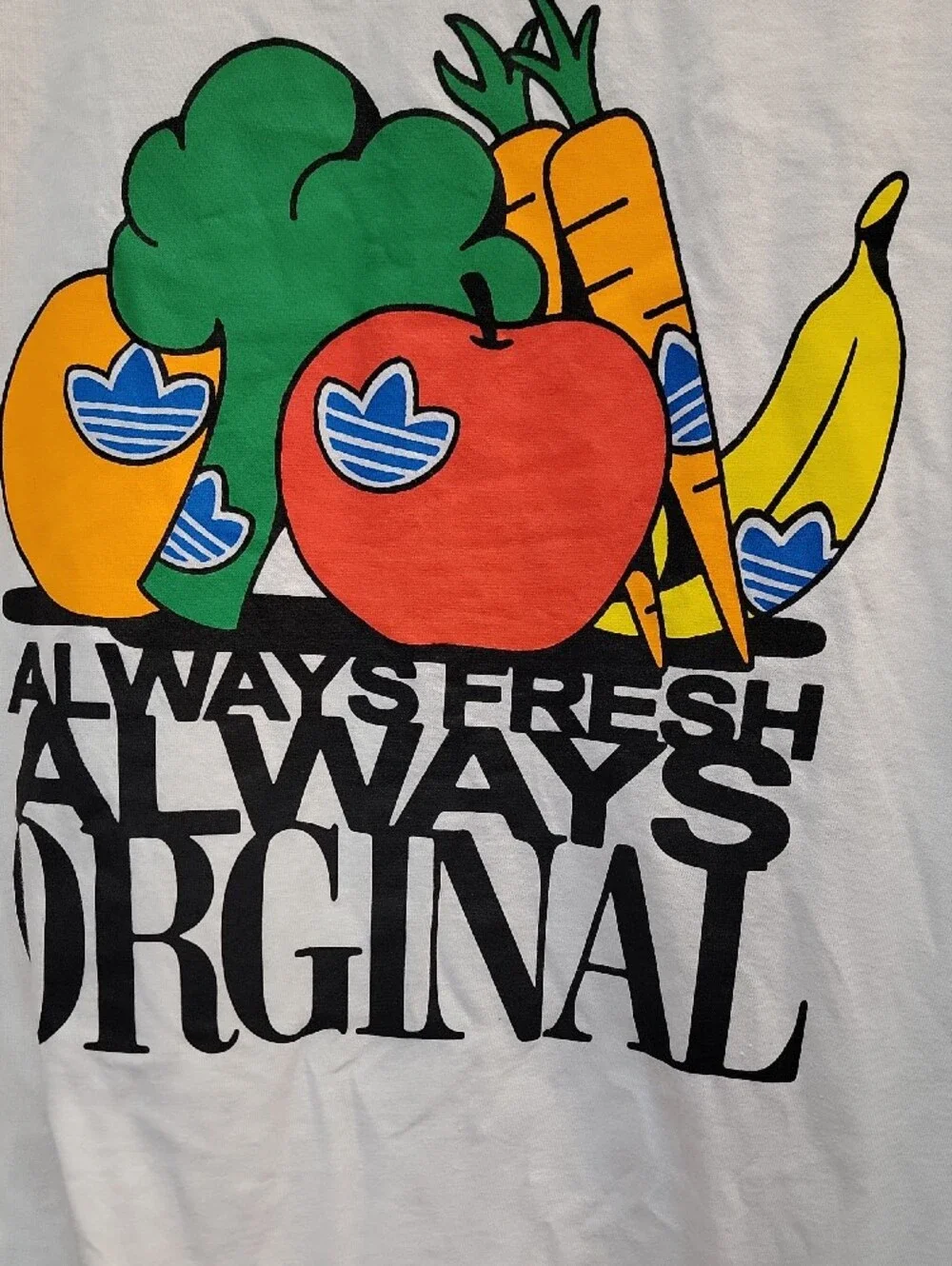 adidas White Kids 'Always Original' Fruit Graphic Tee